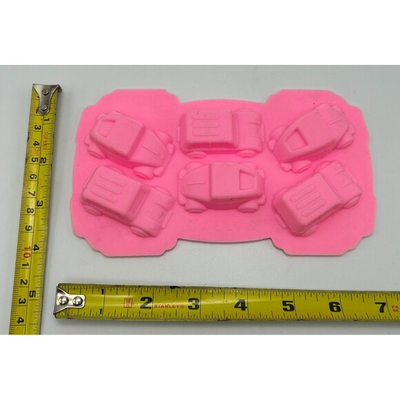 6 CAVITY Cars & Trucks Silicone Baking Cup Cake/Ice/Chocolate/Candy Mold - 4x7" - Picture 4 of 5